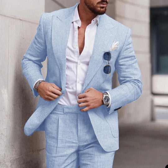 Herren Schlanke Passform Anzug für Hochzeit | Zweiteiliges Formelles Set