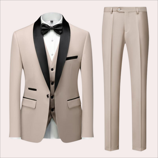 Klassisches Herren Business Anzug | Elegantes Zweiteiliges Set mit Weste und Fliege