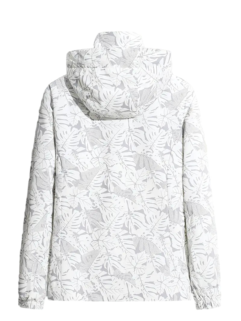 Damen Draußen Jacke mit Kapuze | Leichter Bedruckter Windbreaker