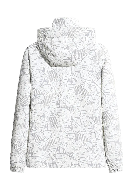 Damen Draußen Jacke mit Kapuze | Leichter Bedruckter Windbreaker