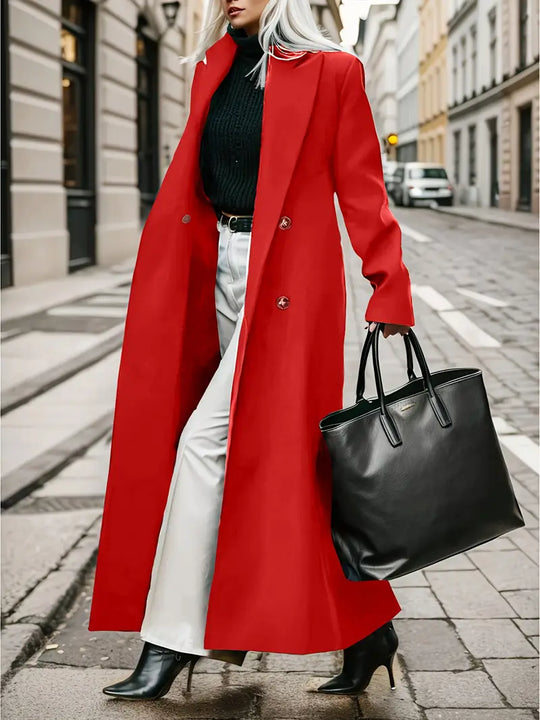 Damen Langer Trenchcoat | Warmer Wintermantel
