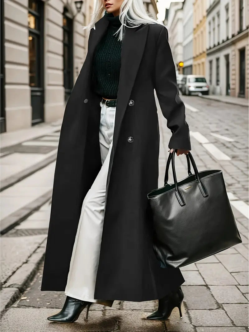 Damen Langer Trenchcoat | Warmer Wintermantel