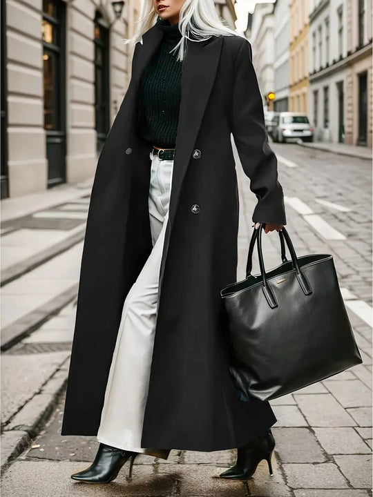 Damen Langer Trenchcoat | Warmer Wintermantel