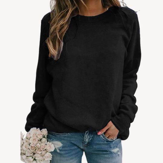 Damen Freizeit Sweatshirt | Langarm Pullover einfarbig