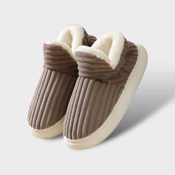Damen Plüsch Hausschuhe | Warme Slipper mit Rutschfester Sohle