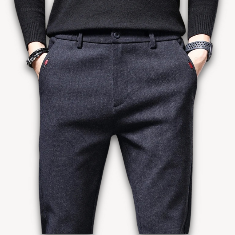 Herren Wollmix Hose mit Schmaler Passform | Freizeit- und Businesshose