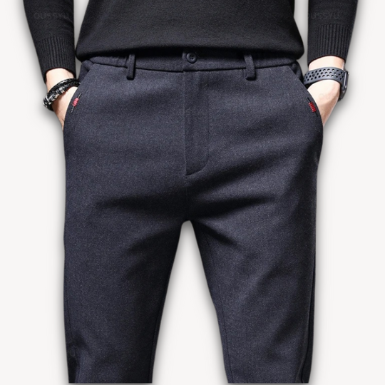 Herren Wollmix Hose mit Schmaler Passform | Freizeit- und Businesshose