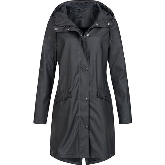 Damen Lange Winterjacke mit Kapuze | Warmer mit Taschen