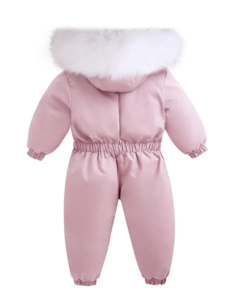 Baby Winteranzug | Skioverall mit Kapuze und Fellbesatz