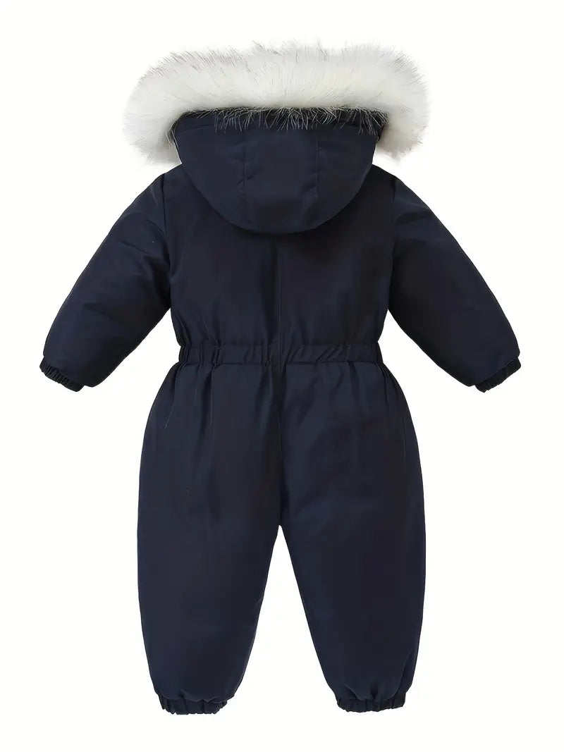 Baby Winteranzug | Skioverall mit Kapuze und Fellbesatz