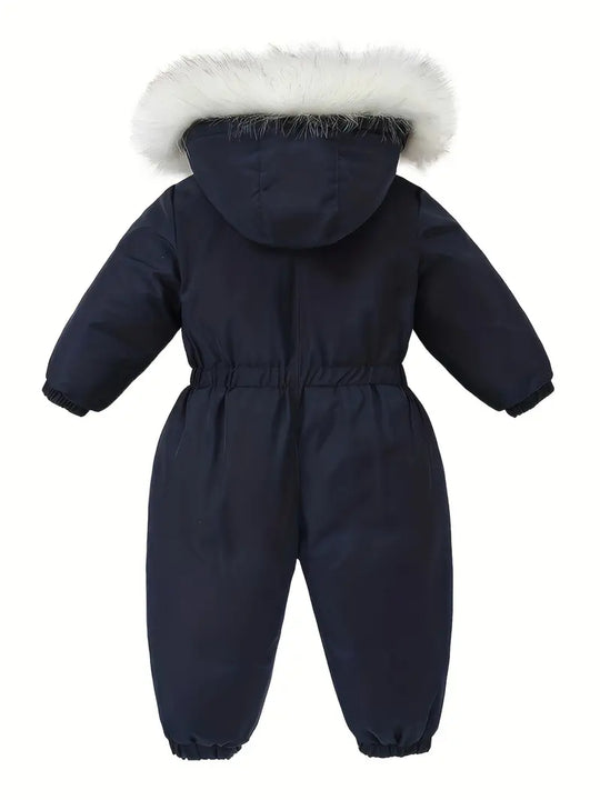 Baby Winteranzug | Skioverall mit Kapuze und Fellbesatz