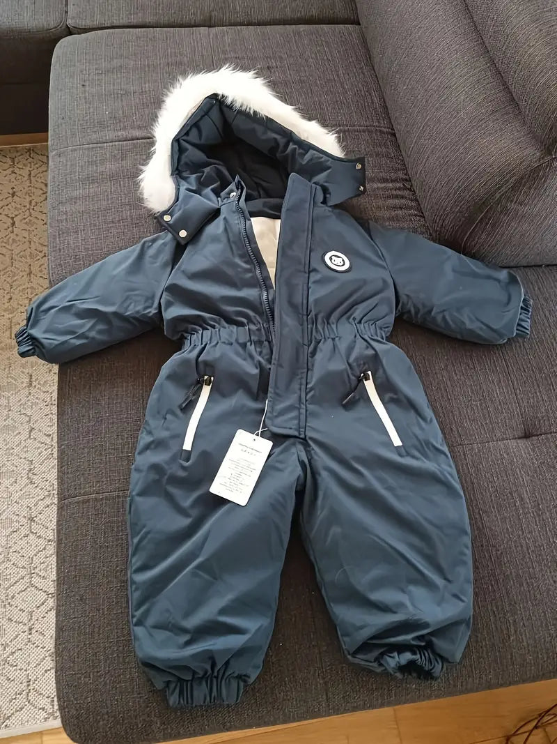 Baby Winteranzug | Skioverall mit Kapuze und Fellbesatz