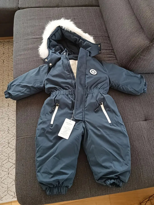 Baby Winteranzug | Skioverall mit Kapuze und Fellbesatz