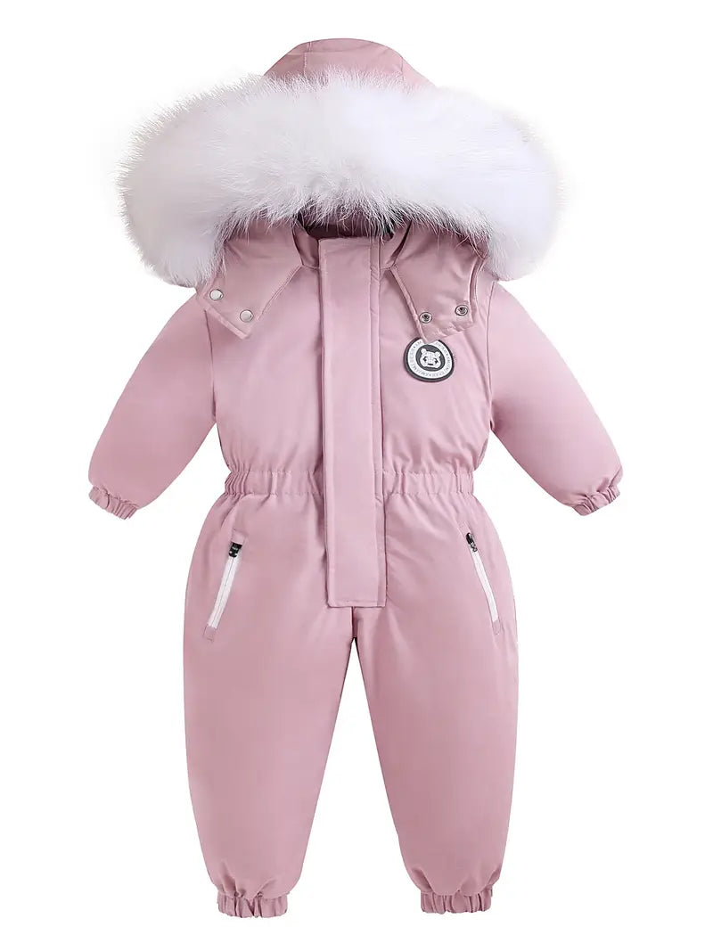 Baby Winteranzug | Skioverall mit Kapuze und Fellbesatz