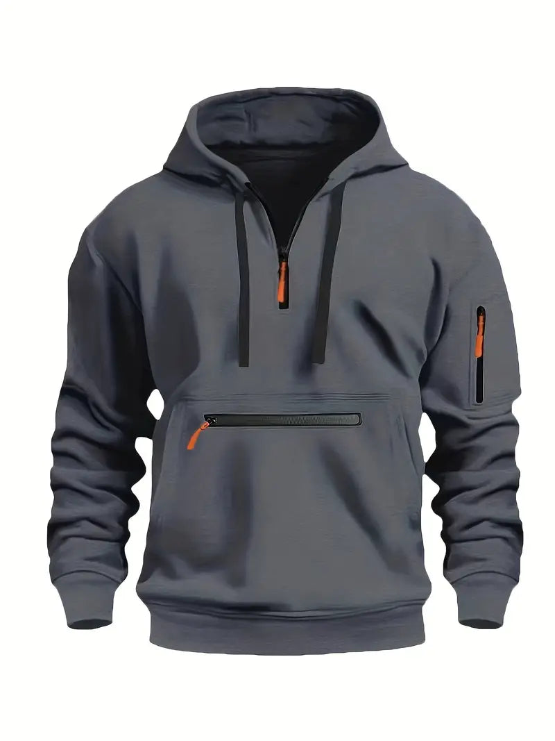 Pullover Hoodie für Herren | Kapuzenpullover mit Reißverschlüssen