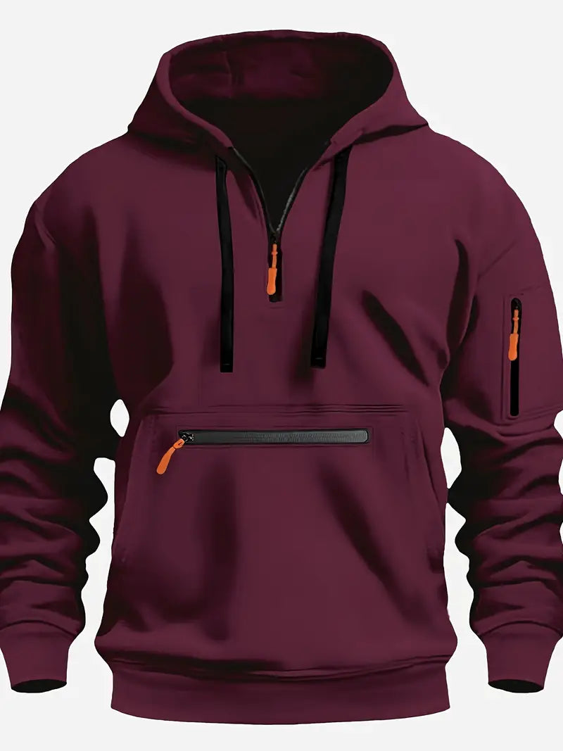 Pullover Hoodie für Herren | Kapuzenpullover mit Reißverschlüssen