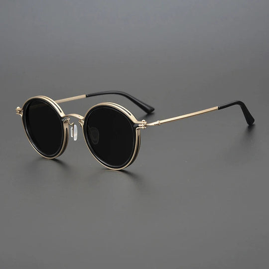 Weinlese-inspirierte Herren-Sonnenbrille | Rund