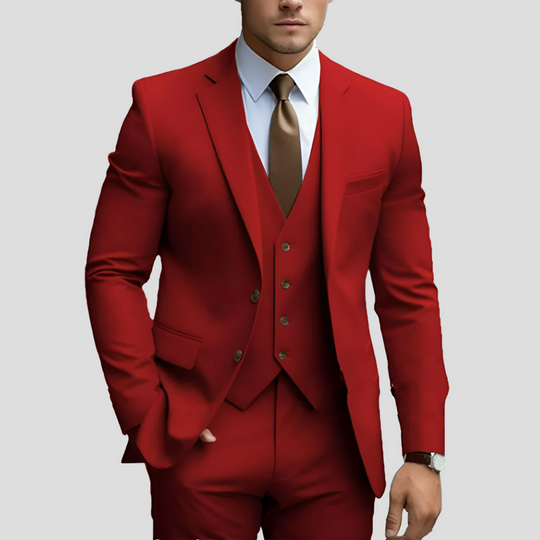 Dreiteiliger Schlanke Passform Anzug für Herren | Formales Hochzeits- und Business-Outfit