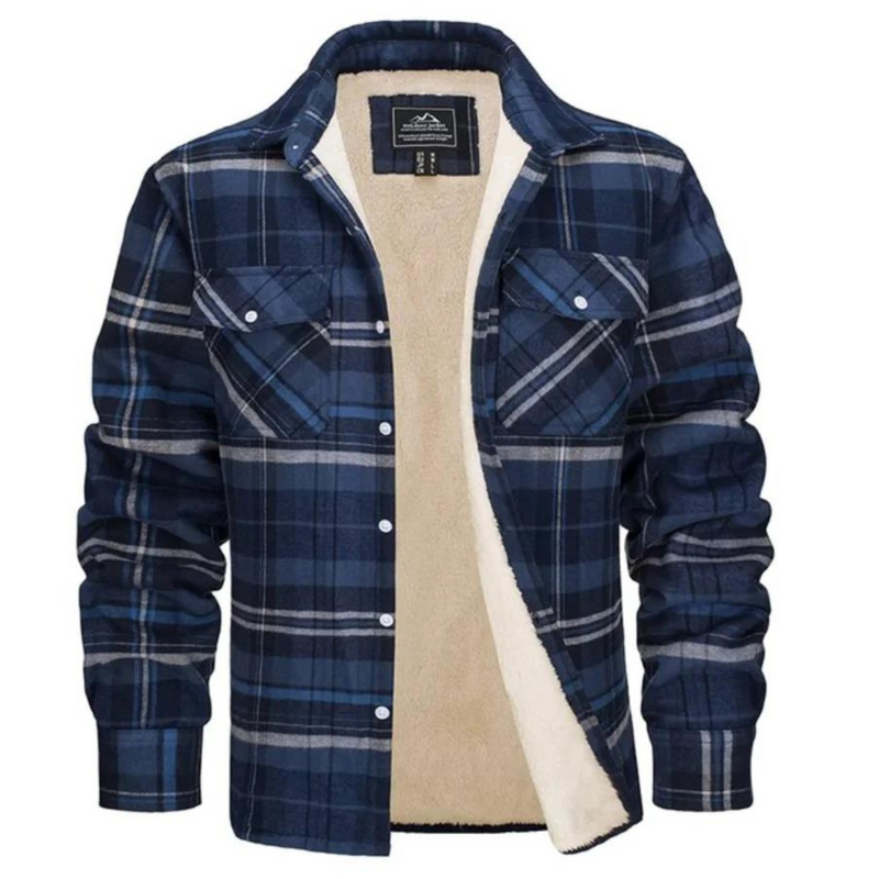 Herren Fleecegefütterte Karierte Jacke | Warme Winter Oberbekleidung