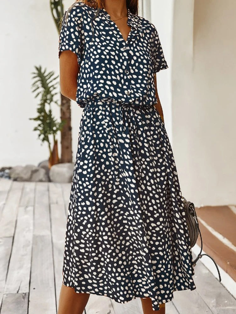Damen Kleid mit Kordelzug | Midi