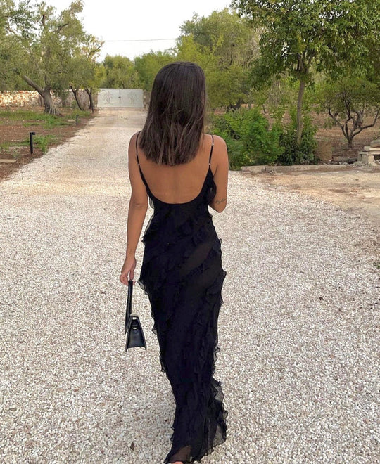 Elegantes Maxikleid für Damen | Rüschen