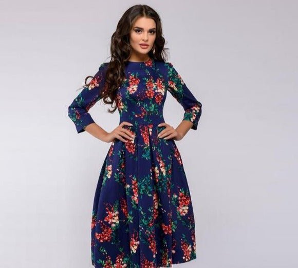 Klassisches A-Linien-Kleid | Midi für Damen