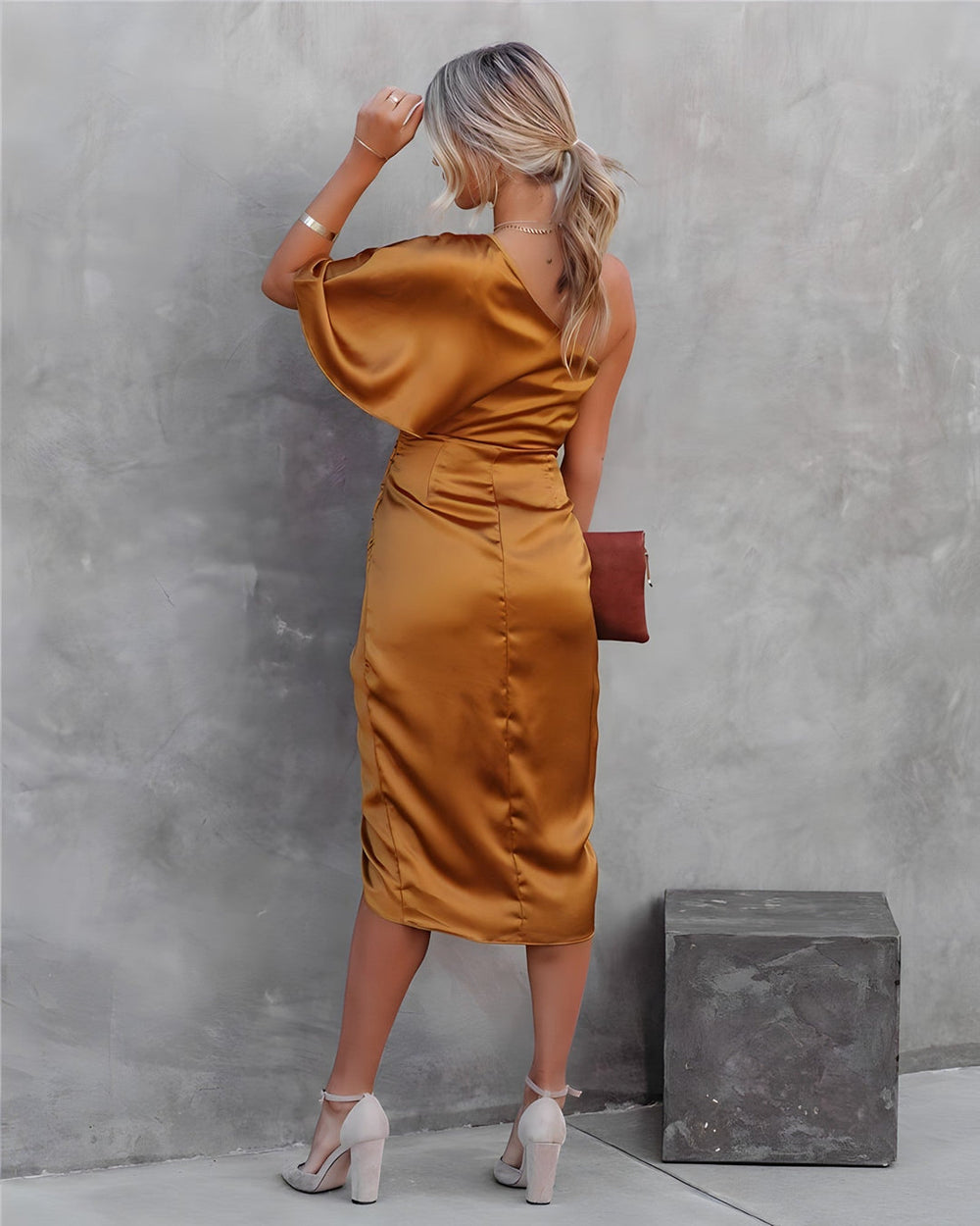 Damen Seiden Partykleid | Midi