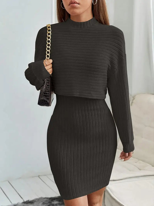 Damen Mini Bodycon Kleid | Zweiteilig