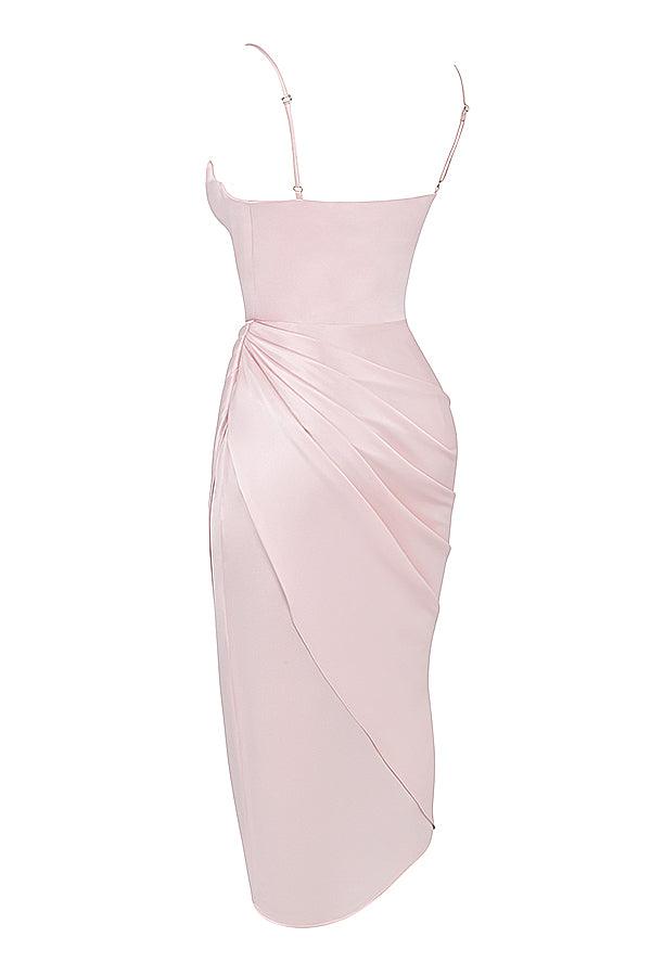 Damen Satin Korsettkleid | Midi