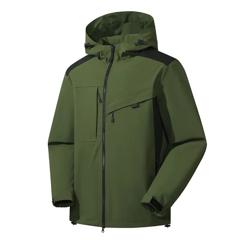 Herren Skijacke mit Kapuze | Winterjacke mit Reißverschlusstaschen