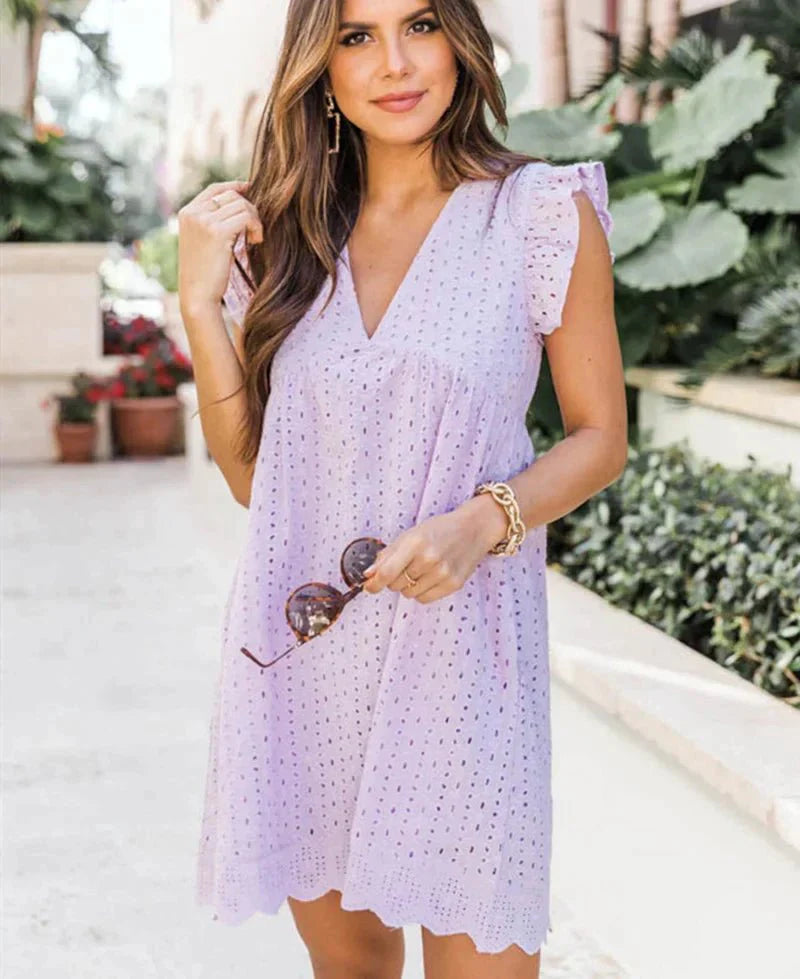 Ösen-Sommerkleid für Damen | Midi