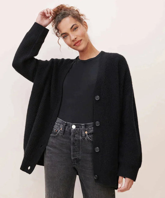 Damen Strickjacke mit V-Ausschnitt | Überdimensionale