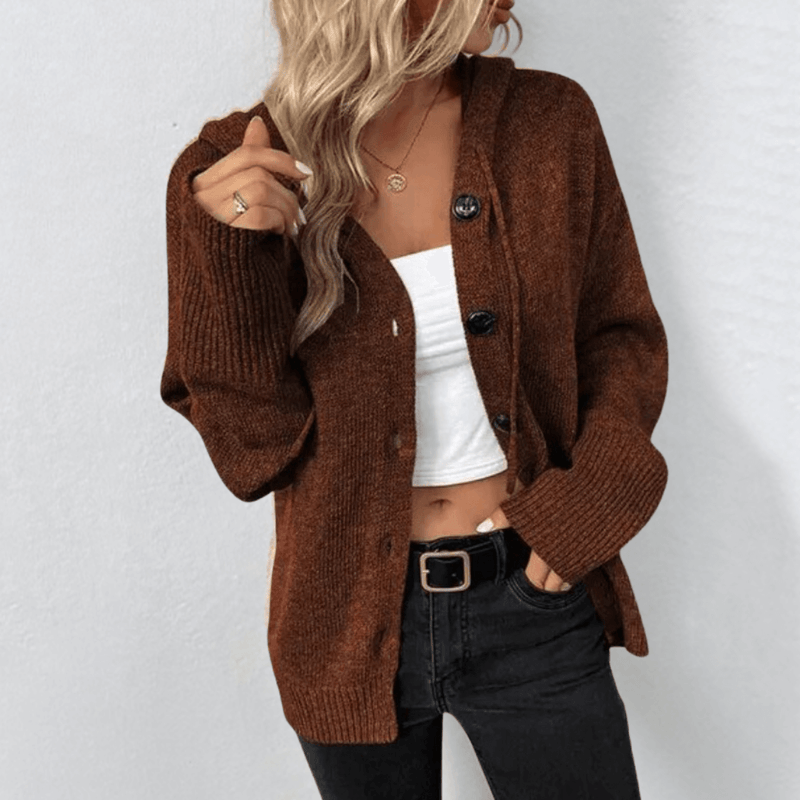 Warme Strickjacke für Damen | Button-Down
