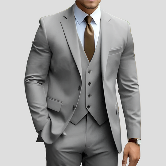 Dreiteiliger Schlanke Passform Anzug für Herren | Formales Hochzeits- und Business-Outfit