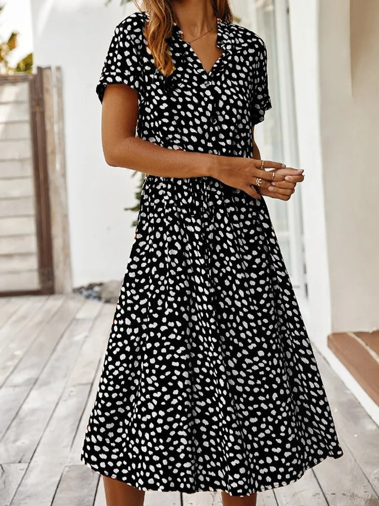 Damen Kleid mit Kordelzug | Midi
