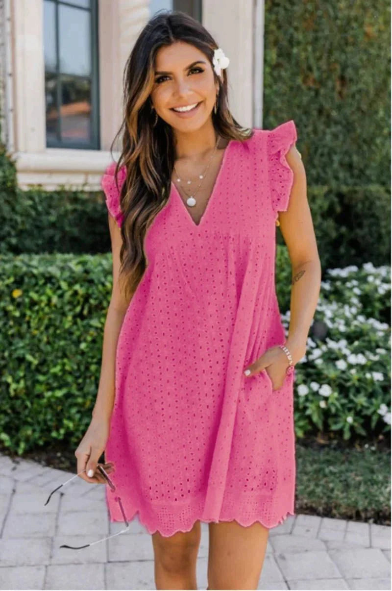 Ösen-Sommerkleid für Damen | Midi