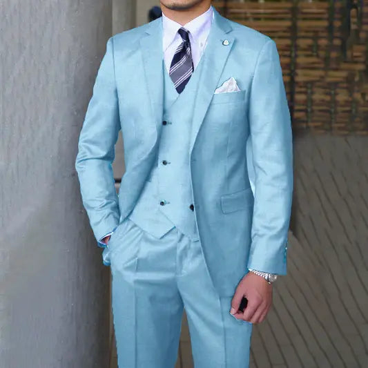 Herren Schlanke Passform Dreiteiliger Anzug | Business- und Hochzeitsoutfit