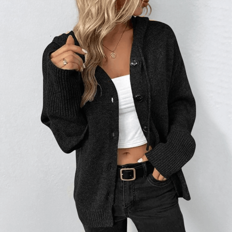 Warme Strickjacke für Damen | Button-Down