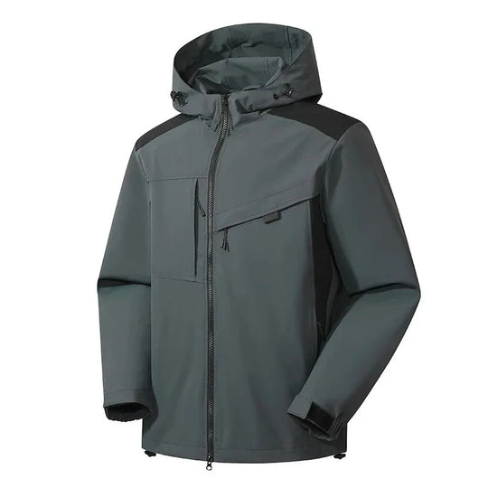 Herren Skijacke mit Kapuze | Winterjacke mit Reißverschlusstaschen