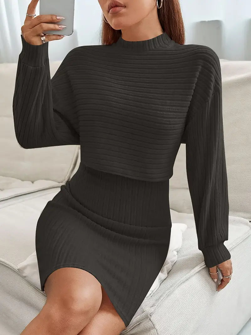 Damen Mini Bodycon Kleid | Zweiteilig