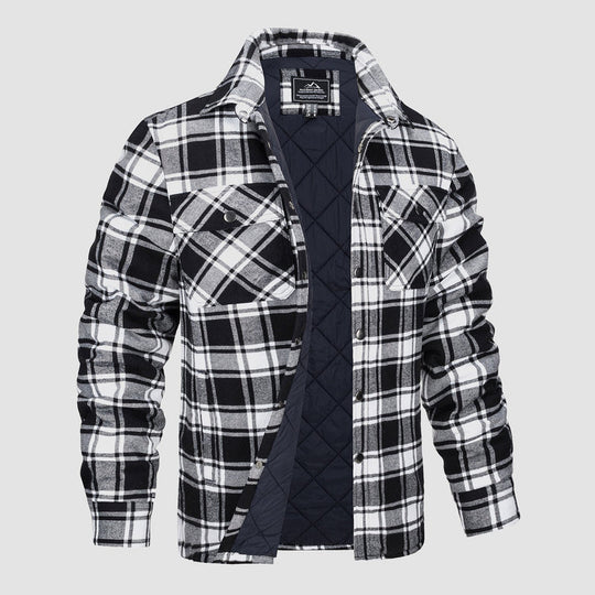 Herren Bomberjacke aus Kariertem Flanell