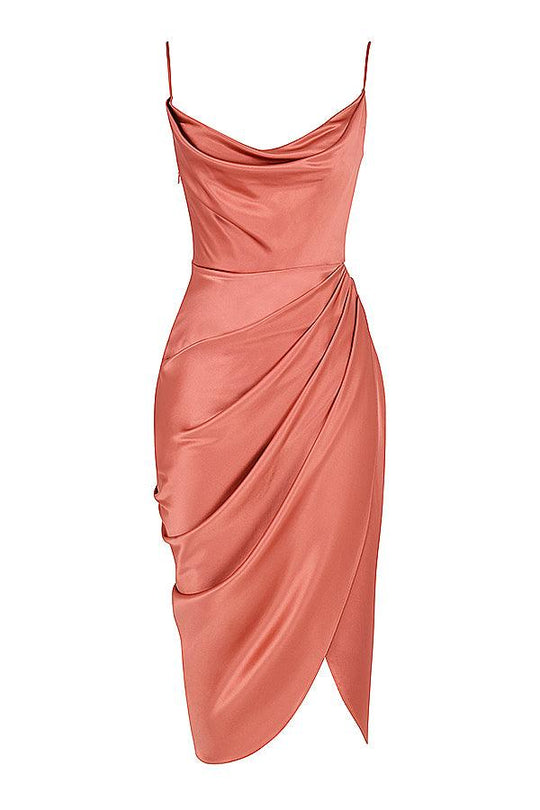 Damen Satin Korsettkleid | Midi