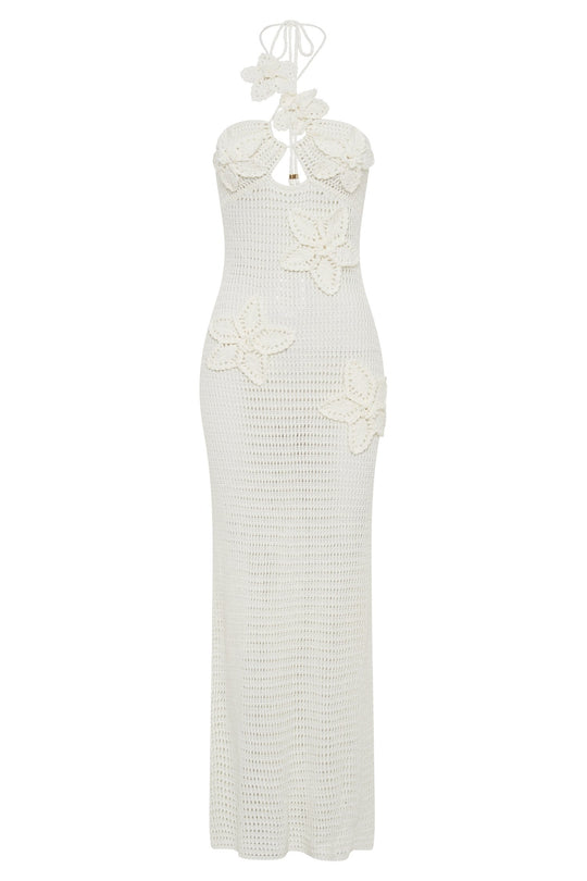 Florales Häkelkleid für Damen | Maxi