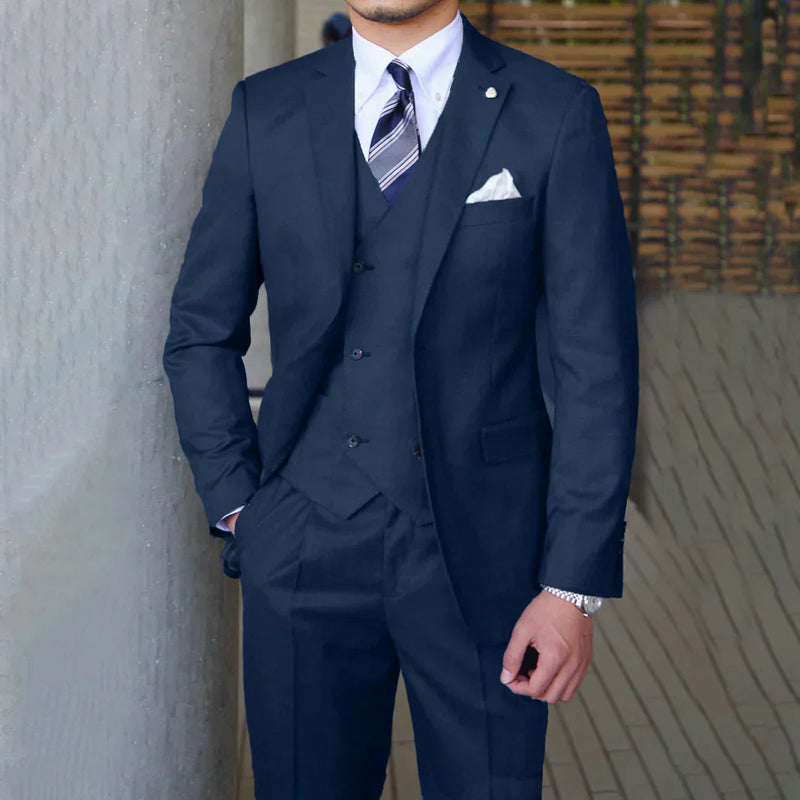 Herren Schlanke Passform Dreiteiliger Anzug | Business- und Hochzeitsoutfit