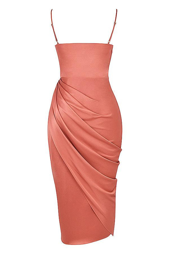 Damen Satin Korsettkleid | Midi