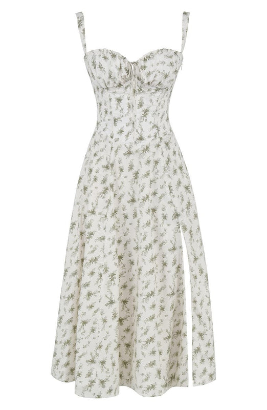 Damen Midi-Sonnenkleid | Hoher Schlitz