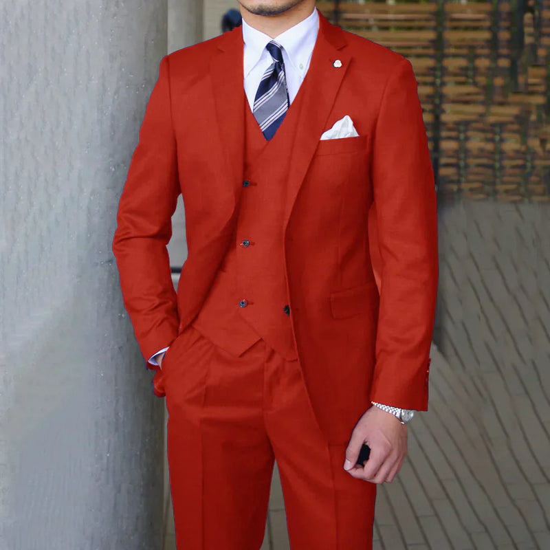 Herren Schlanke Passform Dreiteiliger Anzug | Business- und Hochzeitsoutfit