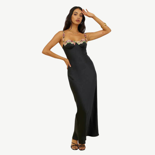 Anmutiges Kleid mit Blumenmuster für Damen | Maxi