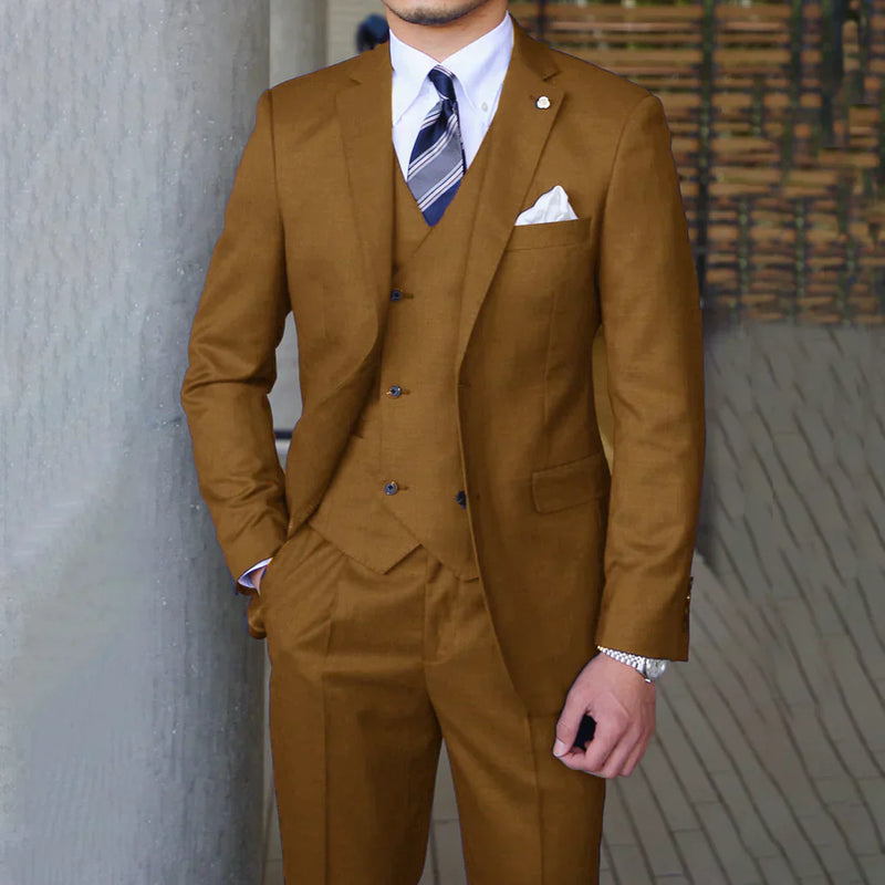 Herren Schlanke Passform Dreiteiliger Anzug | Business- und Hochzeitsoutfit