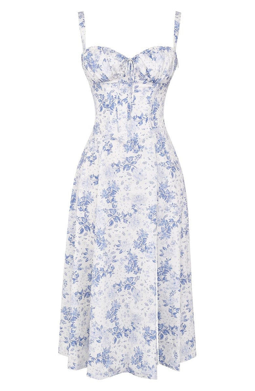 Damen Midi-Sonnenkleid | Hoher Schlitz